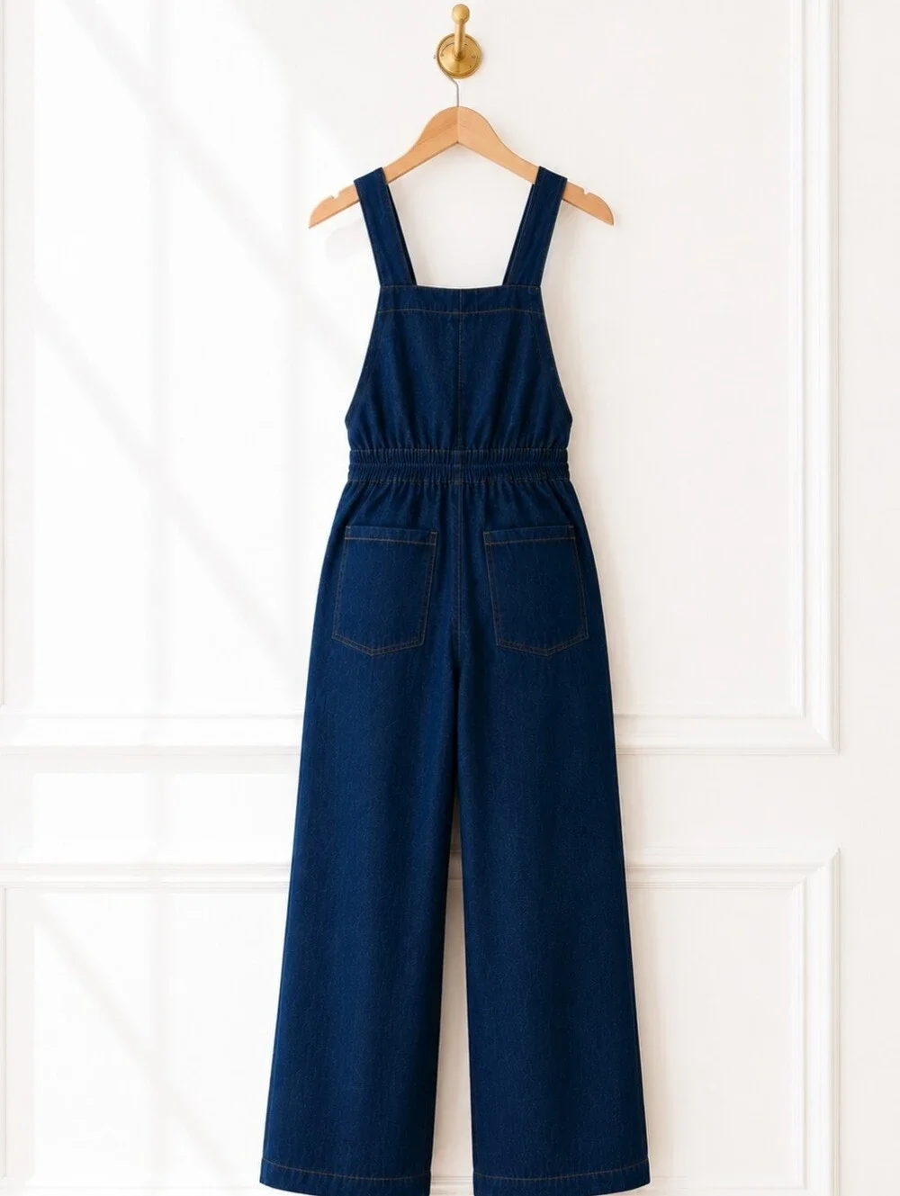 Lulus | 100% Cotton Denim Overalls | Wide Leg | Drawstring Waist | Size: Medium - Picture 5 of 6